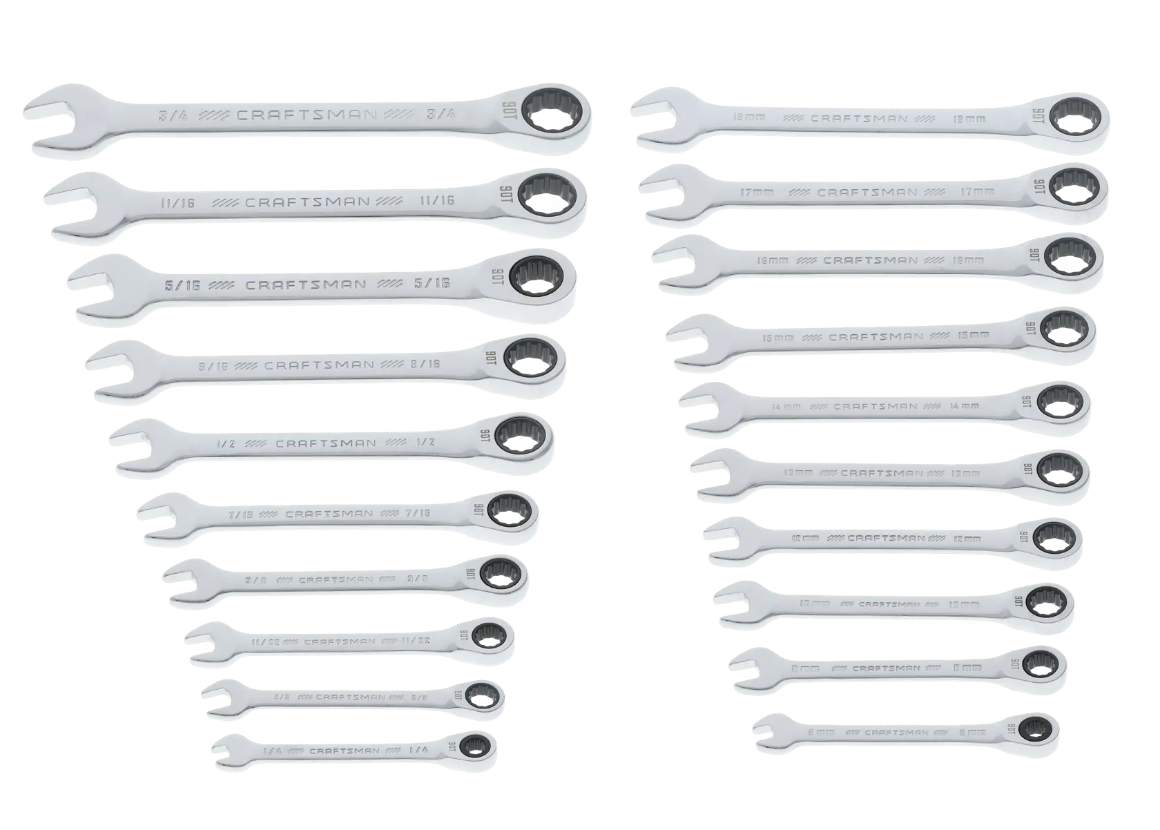 RCRN♡ M CRAFTSMAN 20-Piece Standard (SAE) and Metric Ratcheting