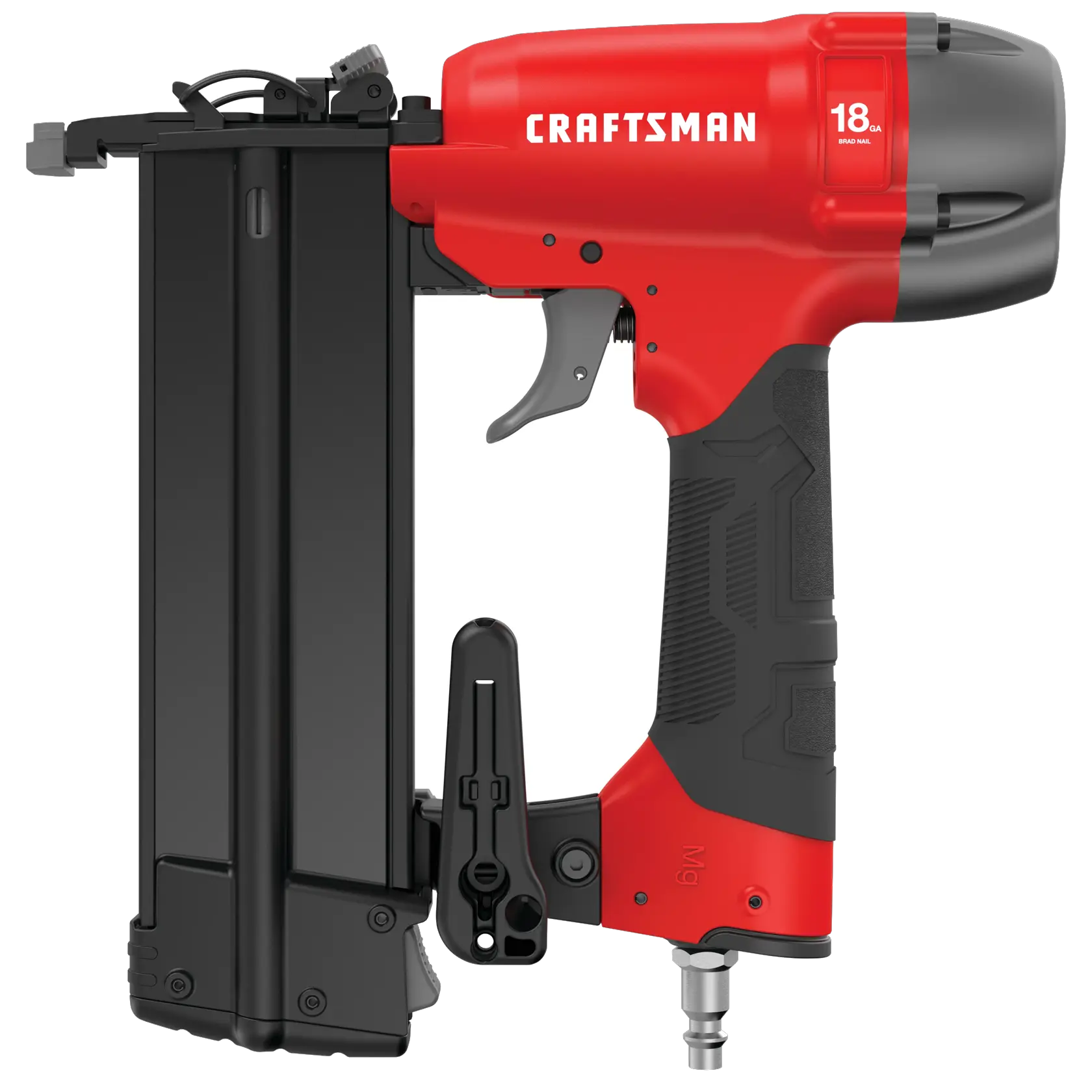 Left profile of 18 gauge brad nailer.