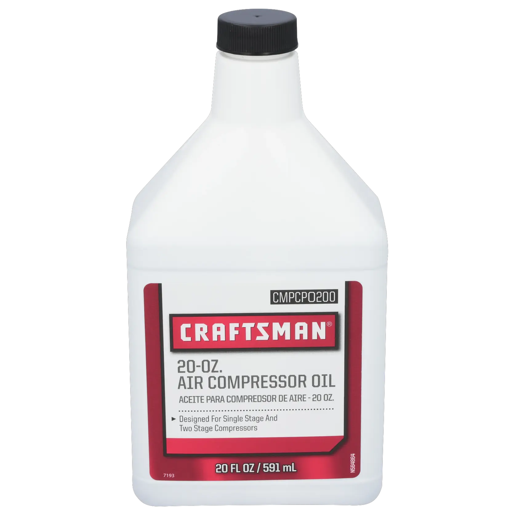 CRAFTSMAN CMPCPO200 Craftsman Air Tool Oil 20 oz compressor oil front view.