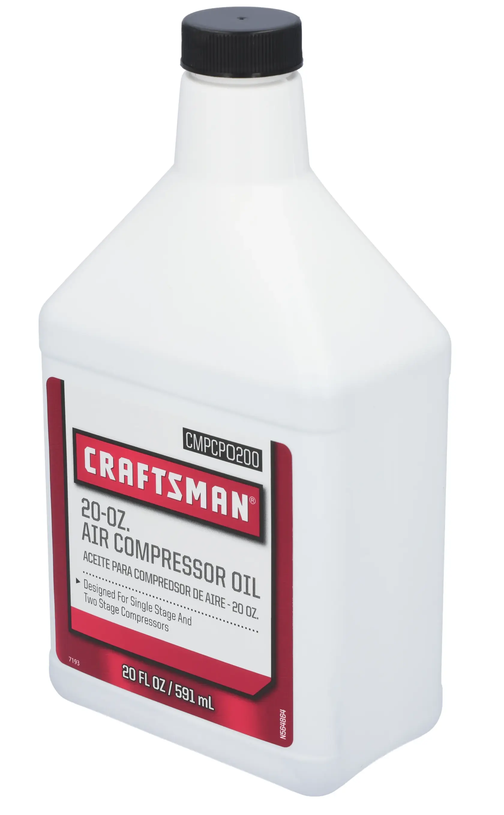 CRAFTSMAN CMPCPO200 Craftsman Air Tool Oil 20 oz compessor oil 3/4 forward view.
