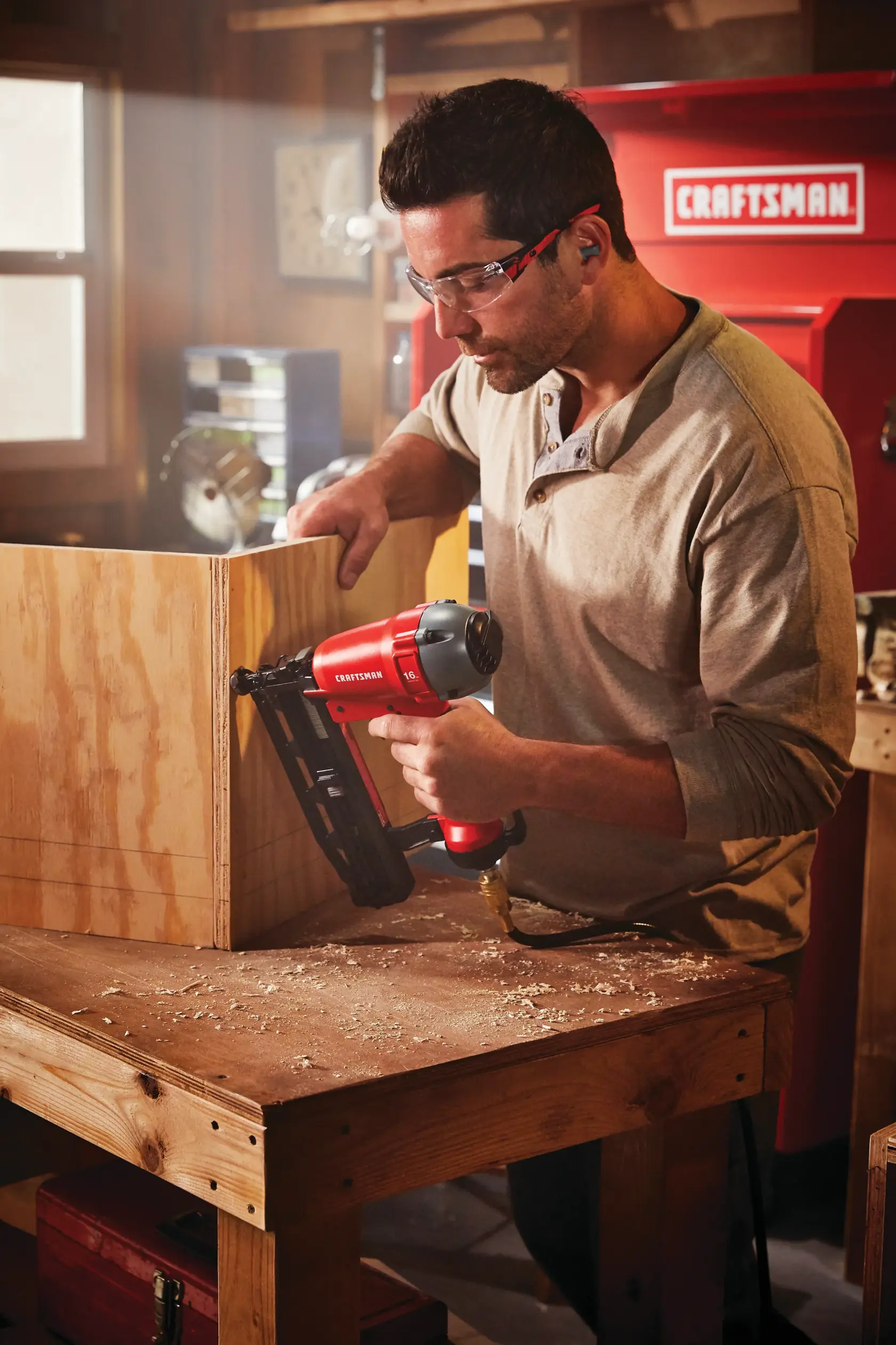 View of CRAFTSMAN Nailer: Finishing  being used by consumer