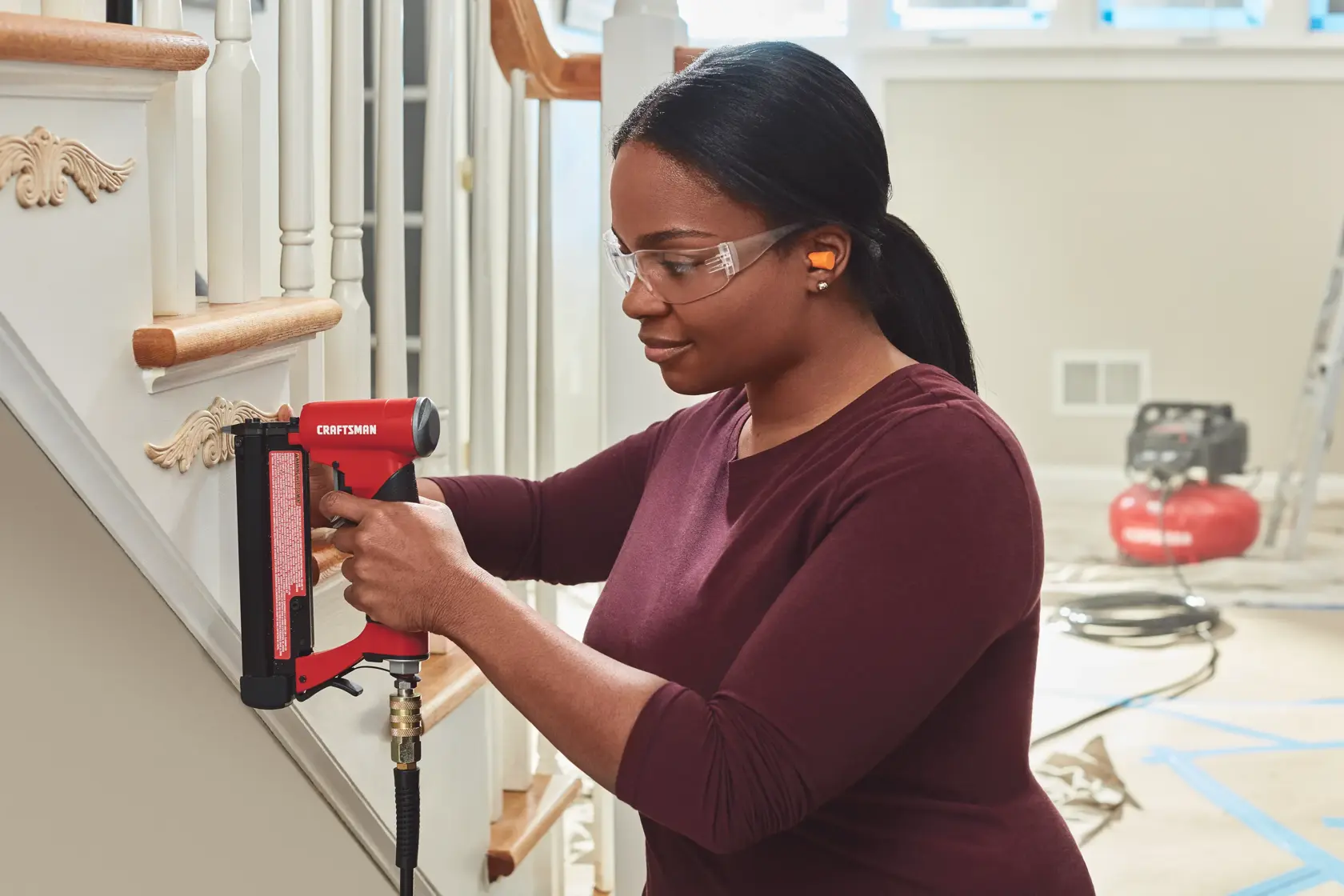 View of CRAFTSMAN Nailer: Pin being used by consumer