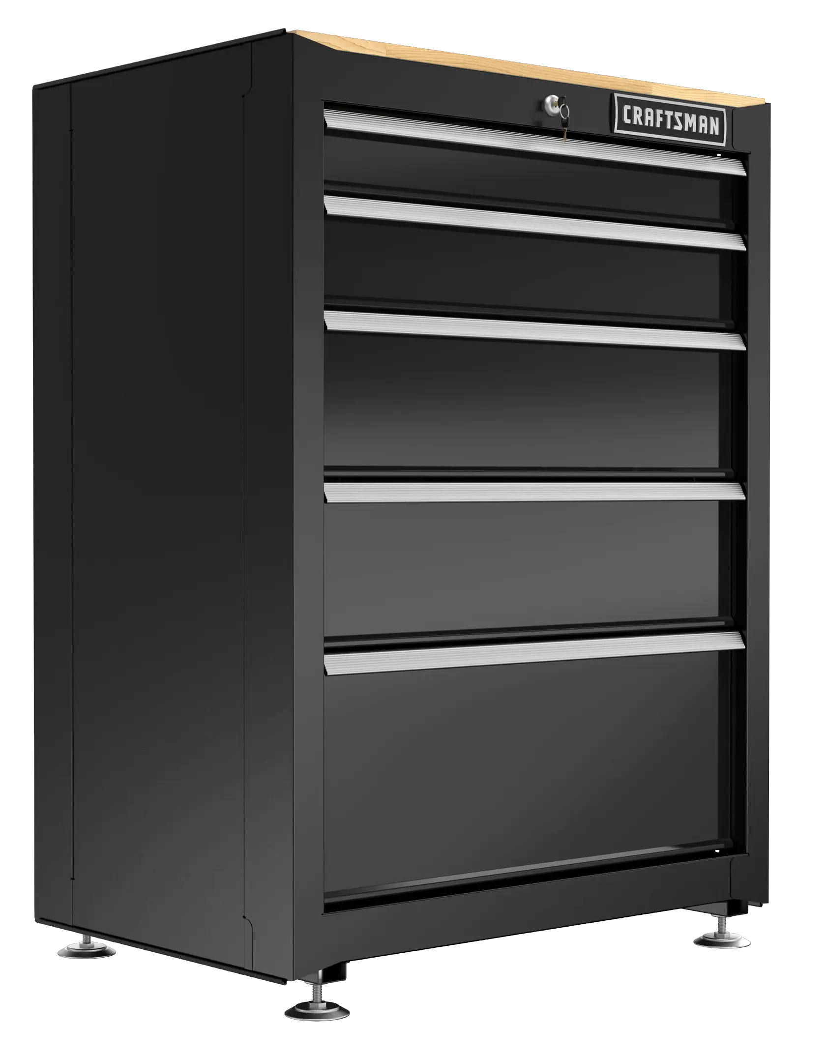 CRAFTSMAN 26.5-in wide 5-drawer base cabinet angled view