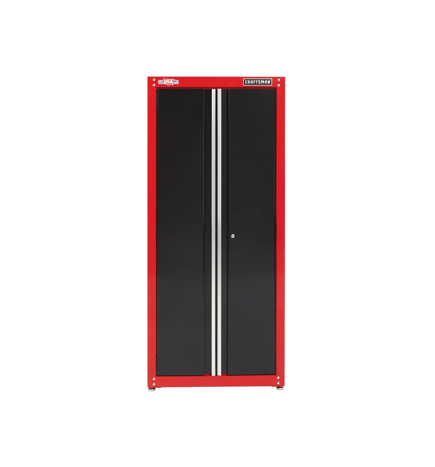 32 inch Wide freestanding tall garage storage cabinet.