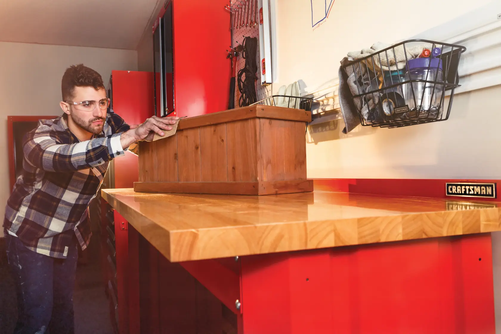 View of CRAFTSMAN Bench & Stationary: Workbench  being used by consumer