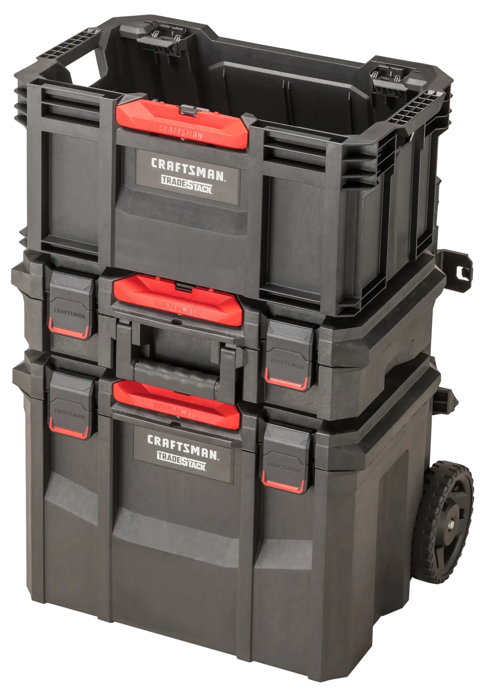 CRAFTSMAN TRADESTACK tote stacked upon a TRADESTACK tower