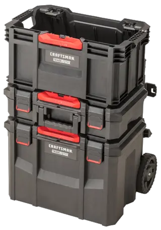 CRAFTSMAN TRADESTACK tote stacked upon a TRADESTACK tower