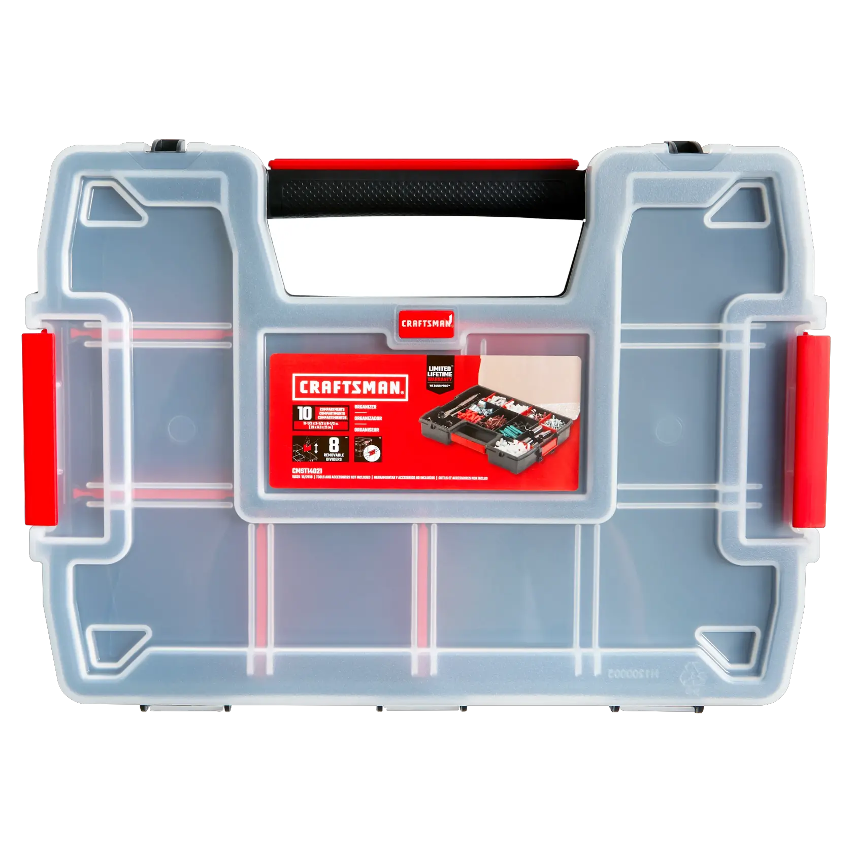 3 Pack 10 Compartment Plastic Small Parts Organizer.