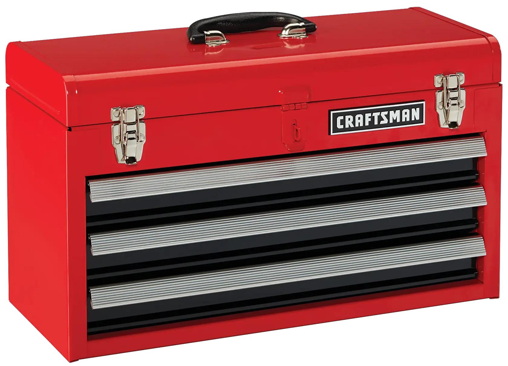 Portable 20.5 Inch ball bearing 3 drawer steel lockable tool box.