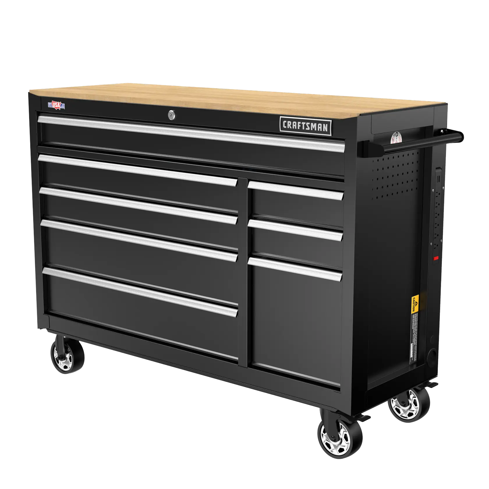Beauty shot of the tool chest angled left