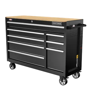 Beauty shot of the tool chest angled left