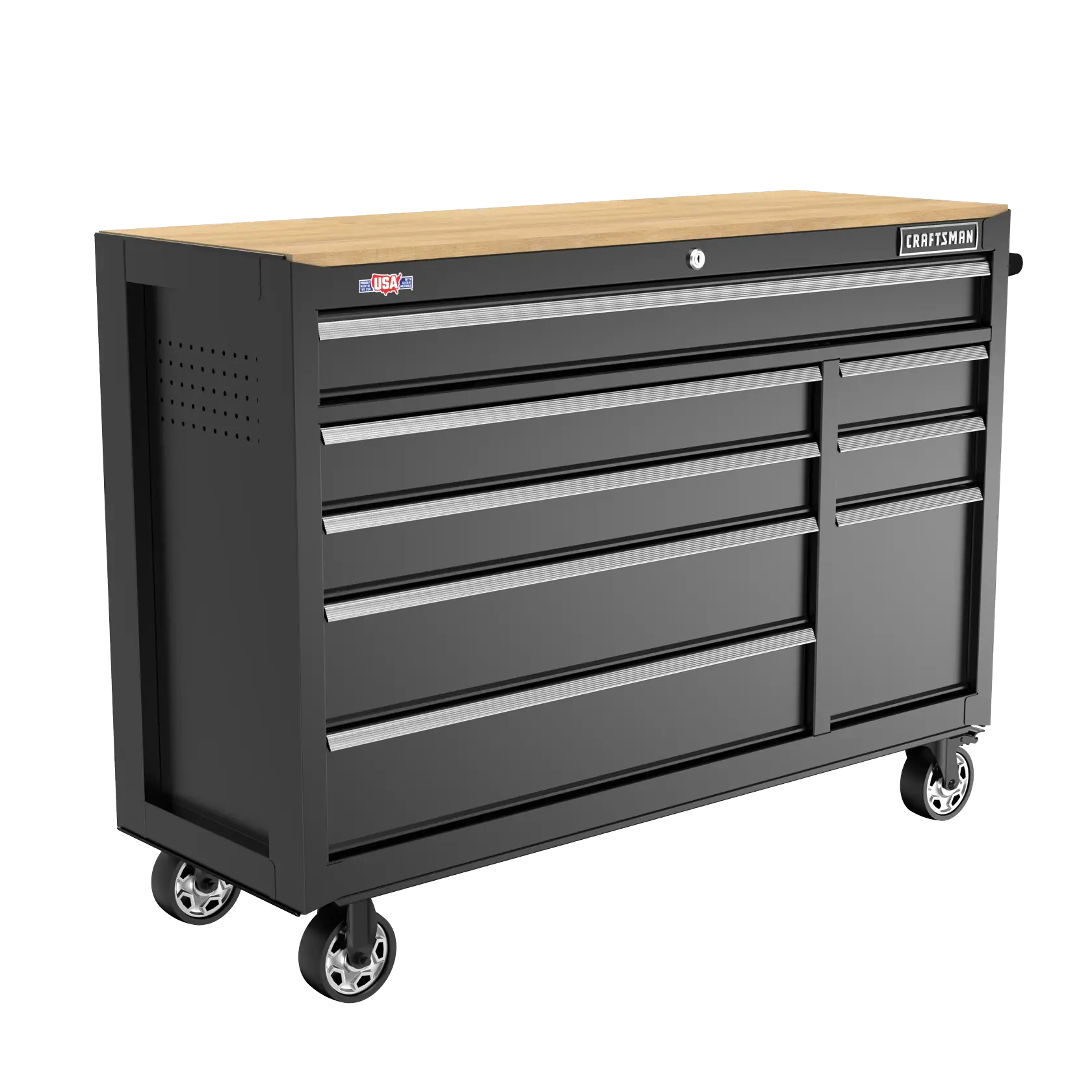 Beauty shot of the tool chest angled right