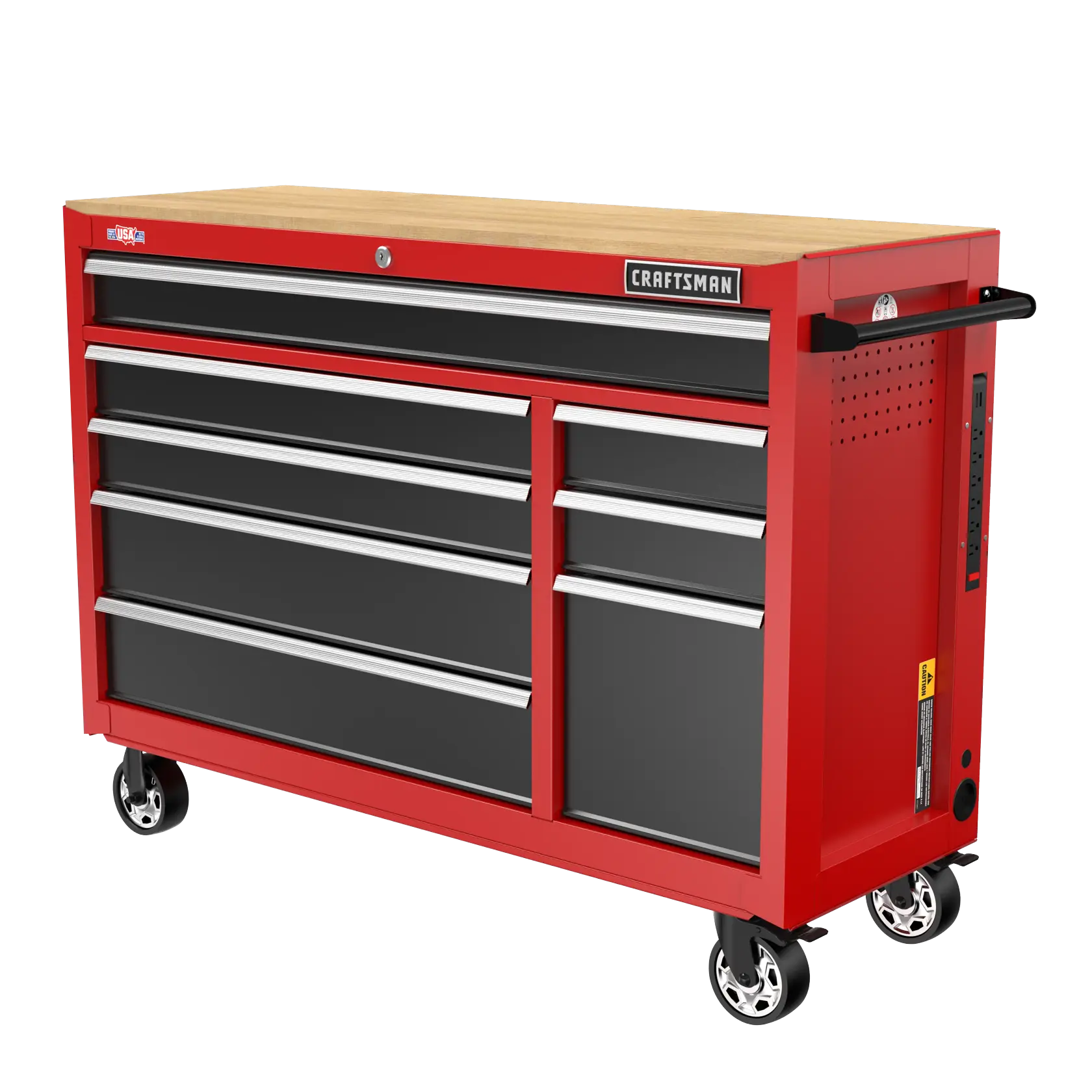 Beauty shot of the tool chest angled left