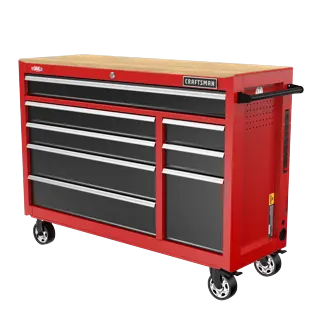Beauty shot of the tool chest angled left