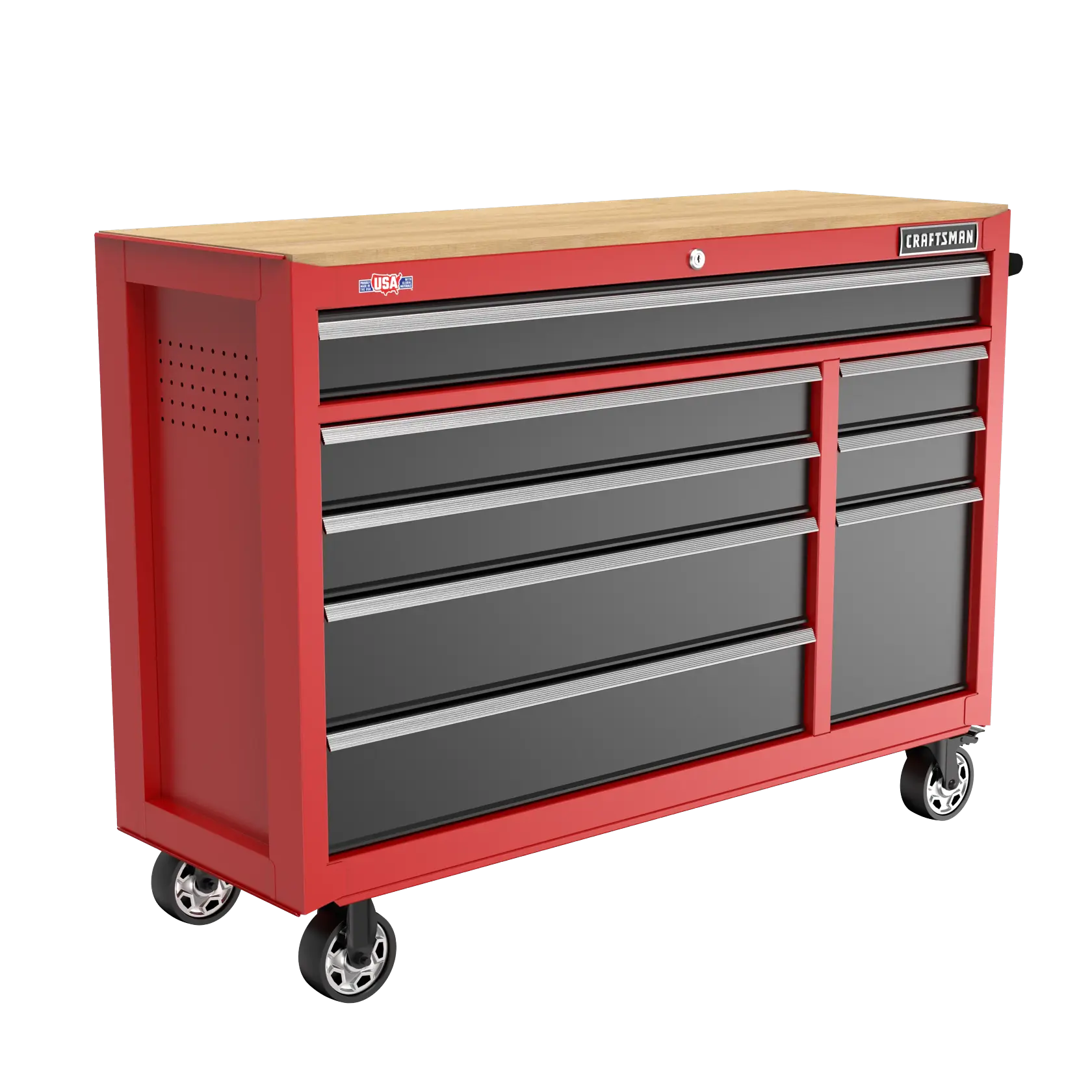 Beauty shot of the tool chest at a slight angle