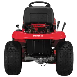 Backside of  T 100 Gear drive riding mower.