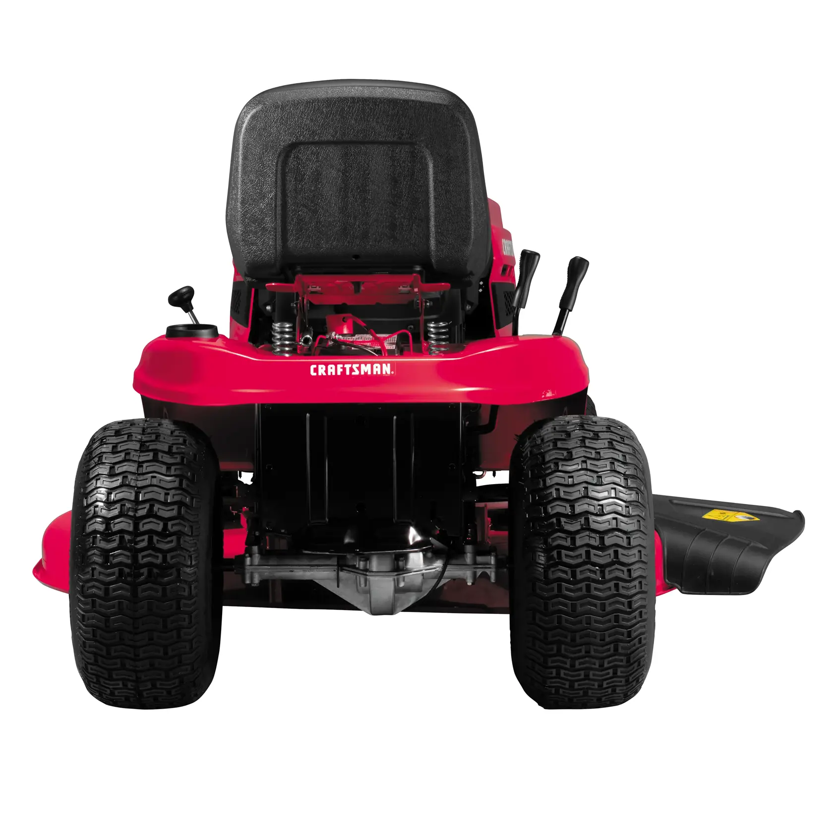 Backside of Automatic riding mower.
