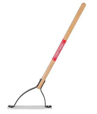 Short Handle Back and Forth Swinging Serrated Steel Weed Cutter with wood handle, front-facing