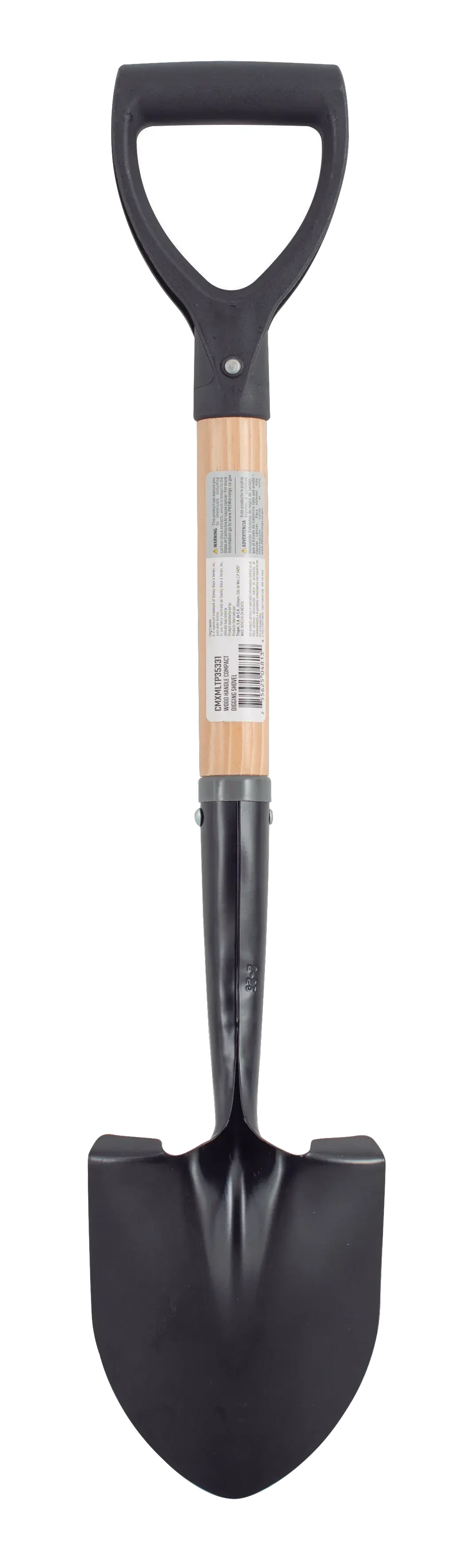 Short Handle Floral Size Digging Shovel with wood handle and D-Grip, rear-facing