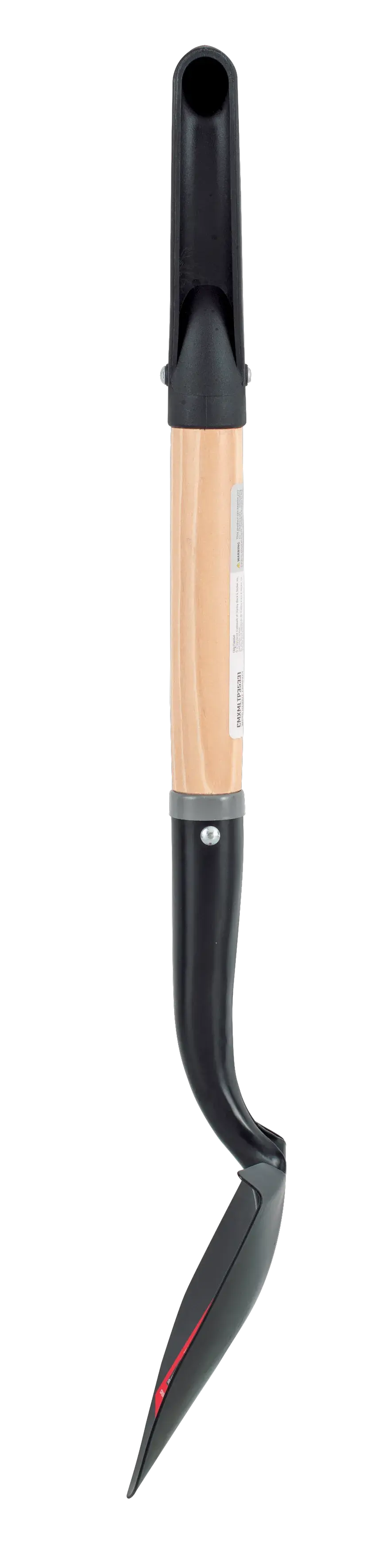 Short Handle Floral Size Digging Shovel with wood handle and D-Grip, left-facing