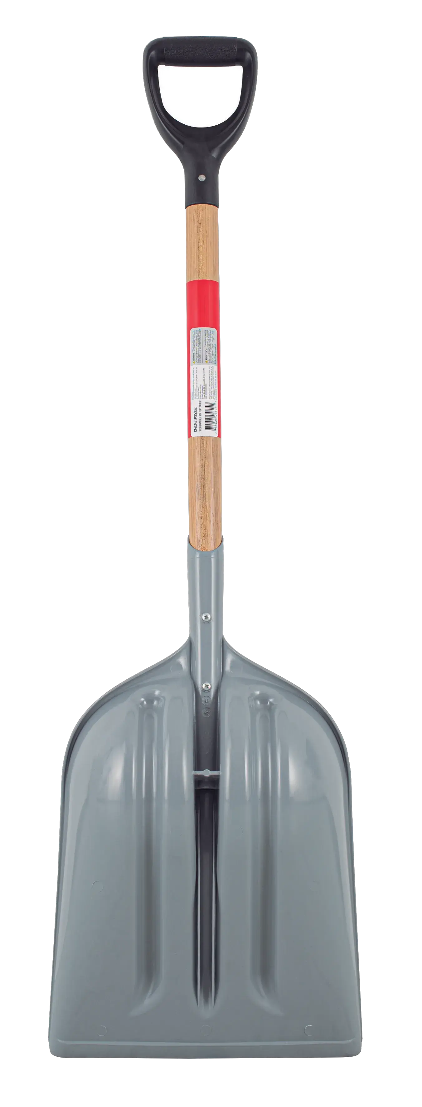 Short Handle #12 Size Poly Scoop with wood handle and D-Grip, rear-facing