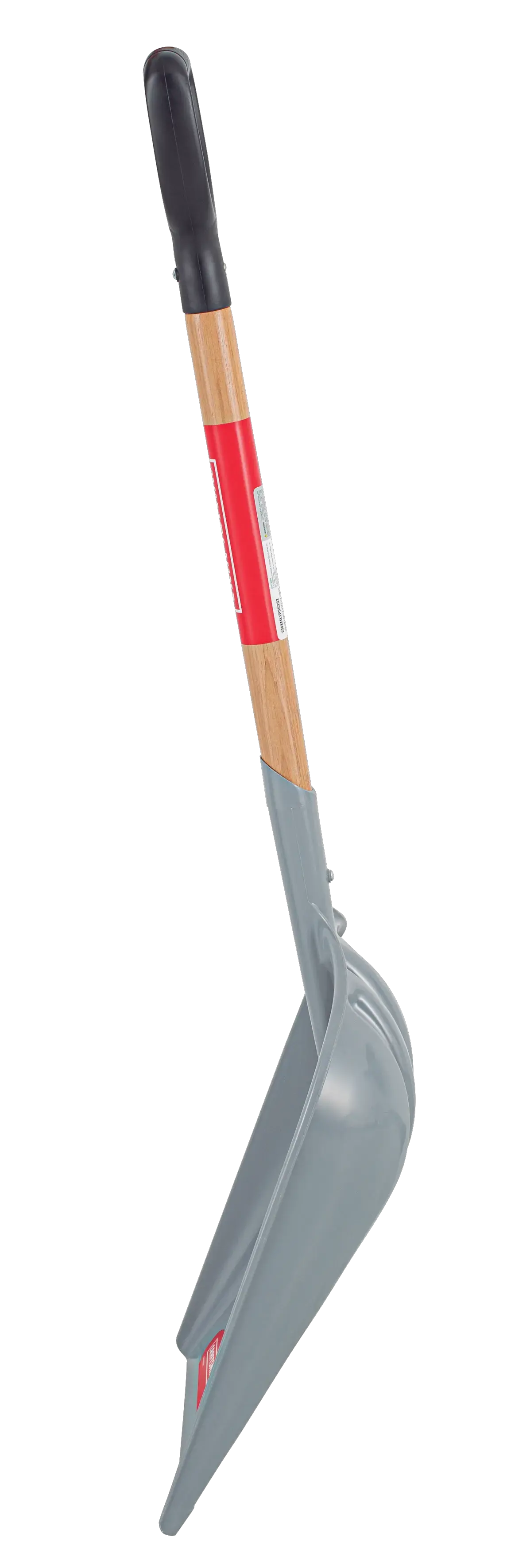 Short Handle #12 Size Poly Scoop with wood handle and D-Grip, left-facing