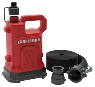 1-3HP WATER/UTILITY PUMP REINFORCED THERMOPLASTIC SUBMERSIBLE WITH PVC LAYFLAT HOSE KIT AND ADAPTERS MAIN VIEW