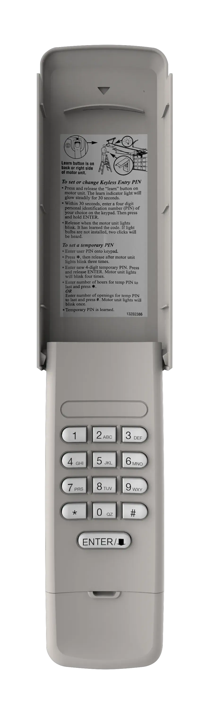 Wireless keypad with all weather cover.