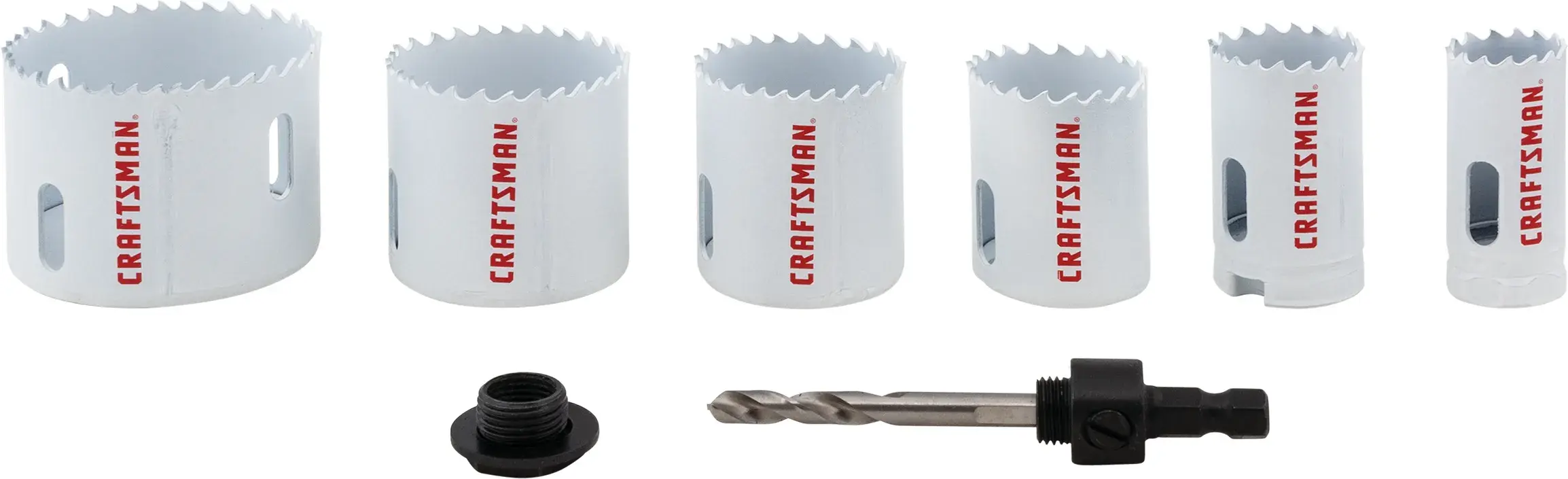 View of CRAFTSMAN Hole Saws on white background