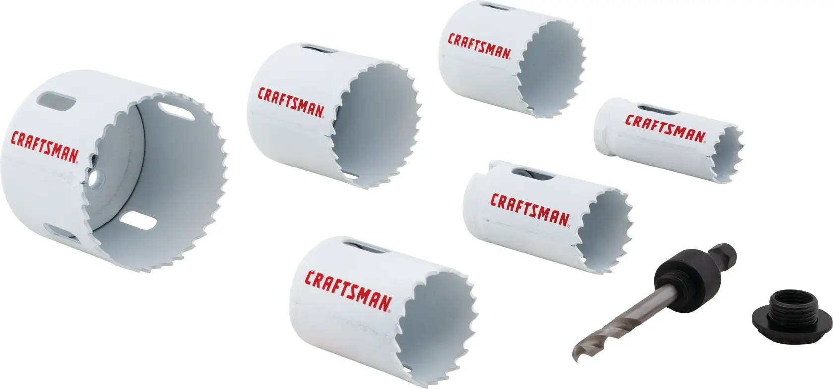 View of CRAFTSMAN Hole Saws on white background