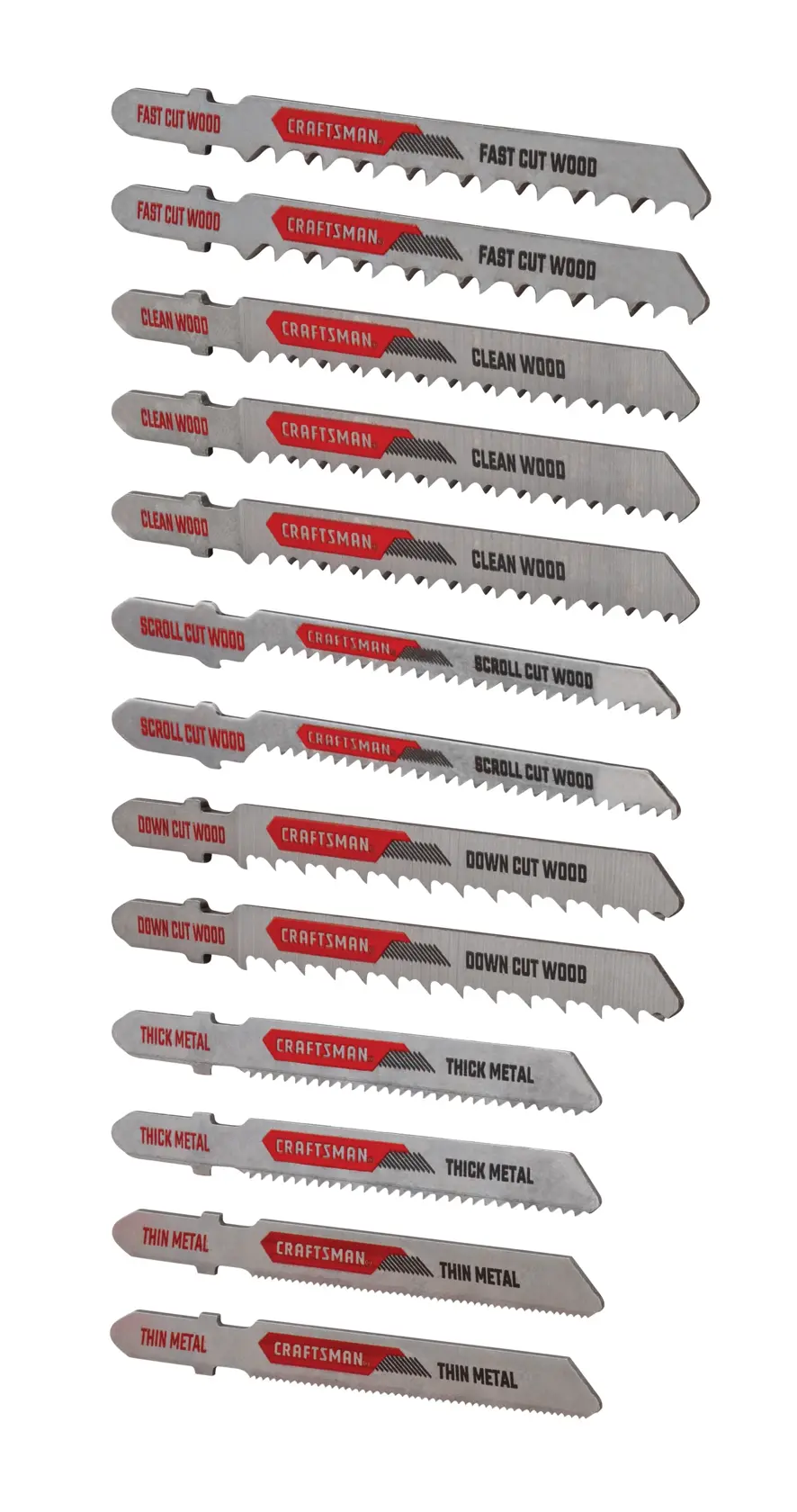 13 piece t shank jigsaw blade kit.