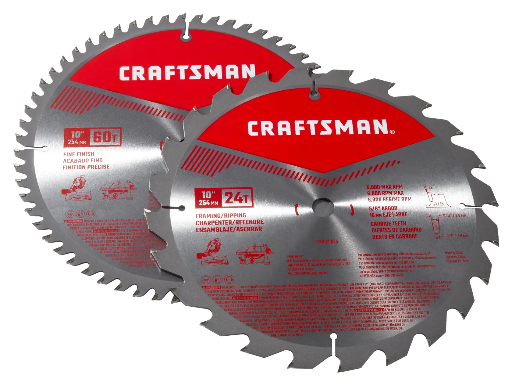 View of CRAFTSMAN Blades: Table Saw on white background
