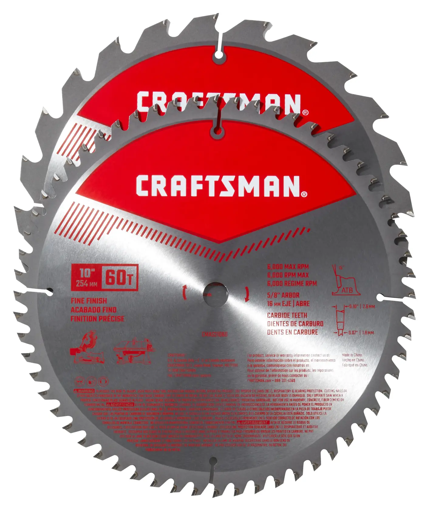 View of CRAFTSMAN Blades: Table Saw on white background