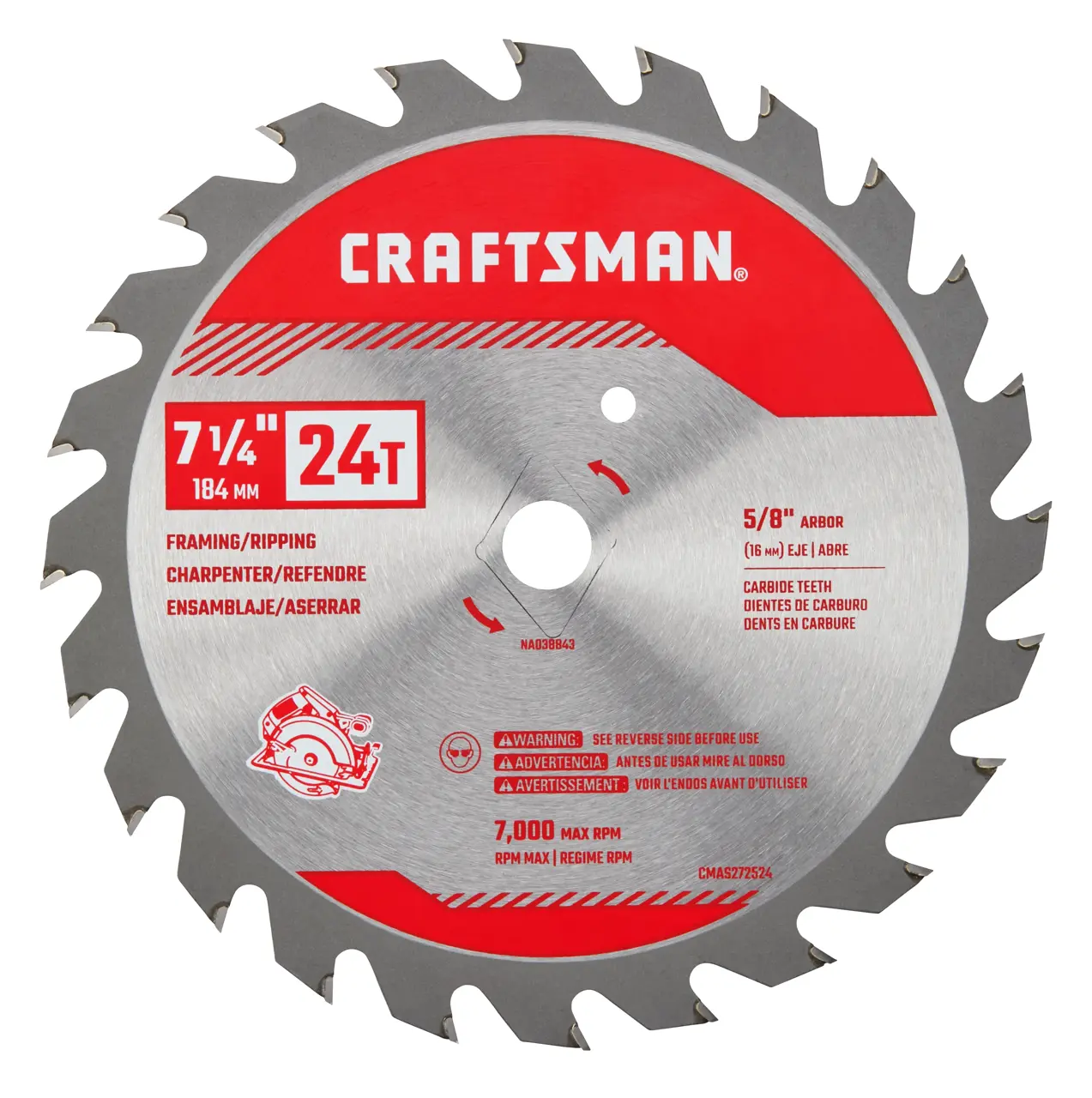 View of CRAFTSMAN Blades: Table Saw on white background