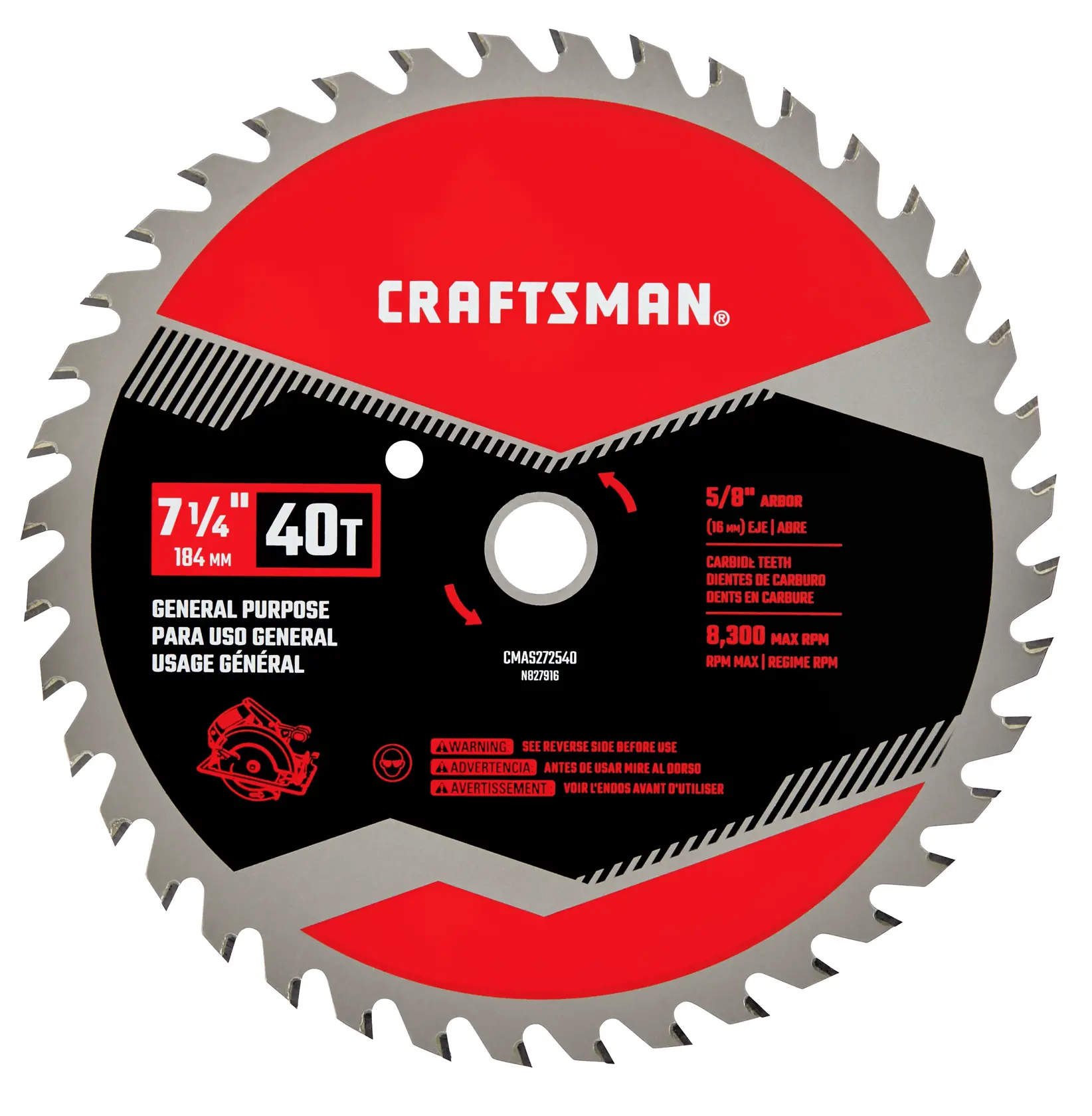 View of CRAFTSMAN Blades: Table Saw on white background