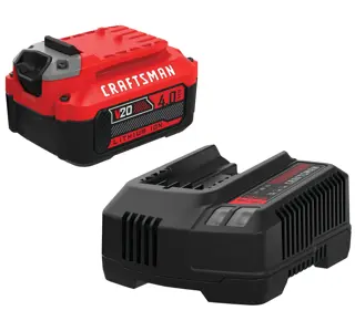 View of CRAFTSMAN Batteries & Chargers on white background