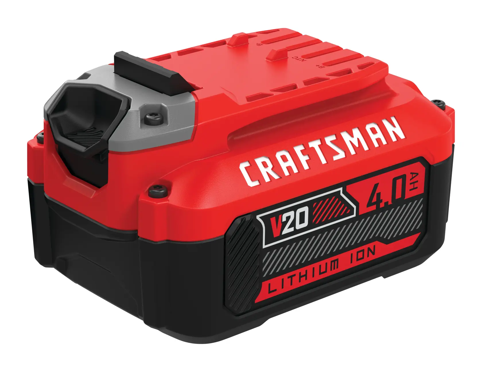 Profile of v 20 4.0 Amp hour lithium ion battery.