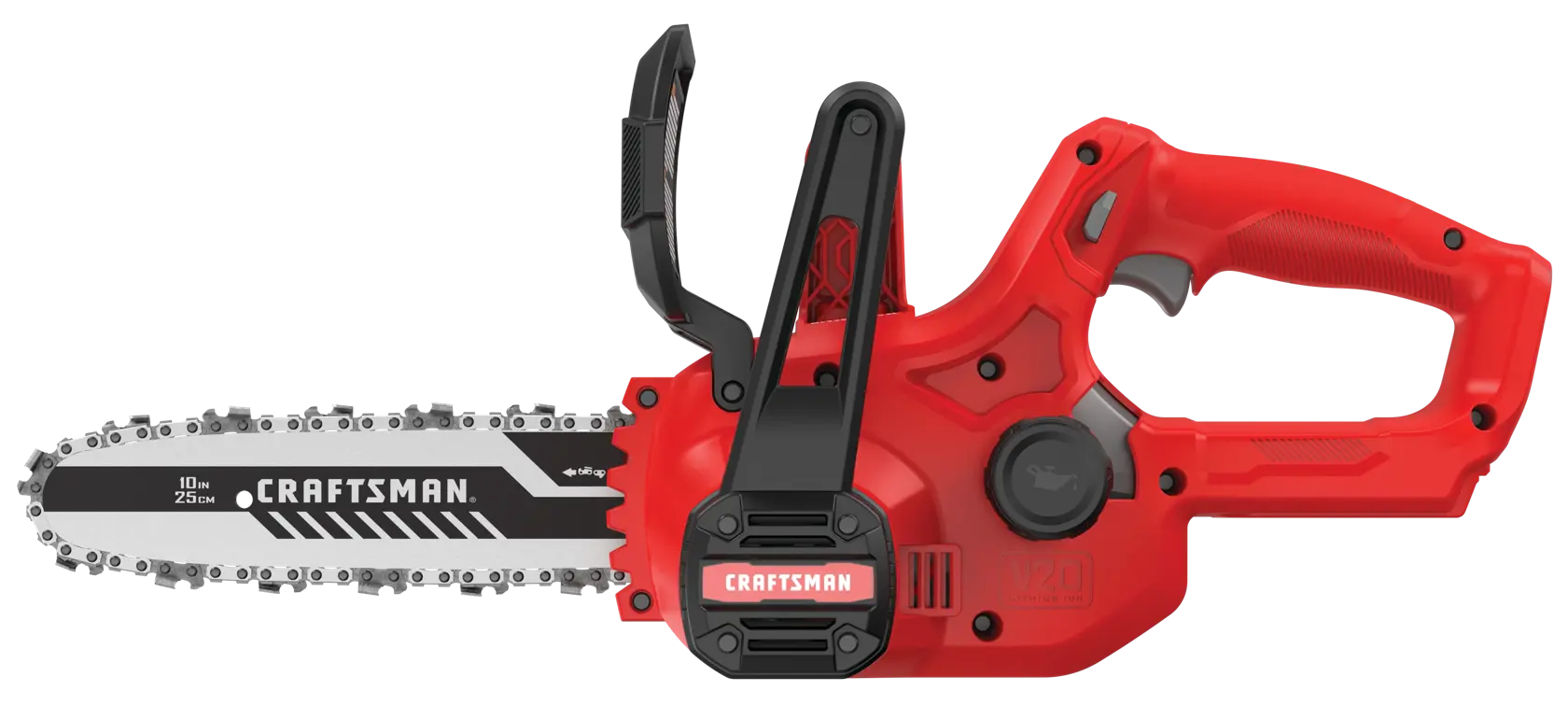 View of CRAFTSMAN Chain Saws on white background