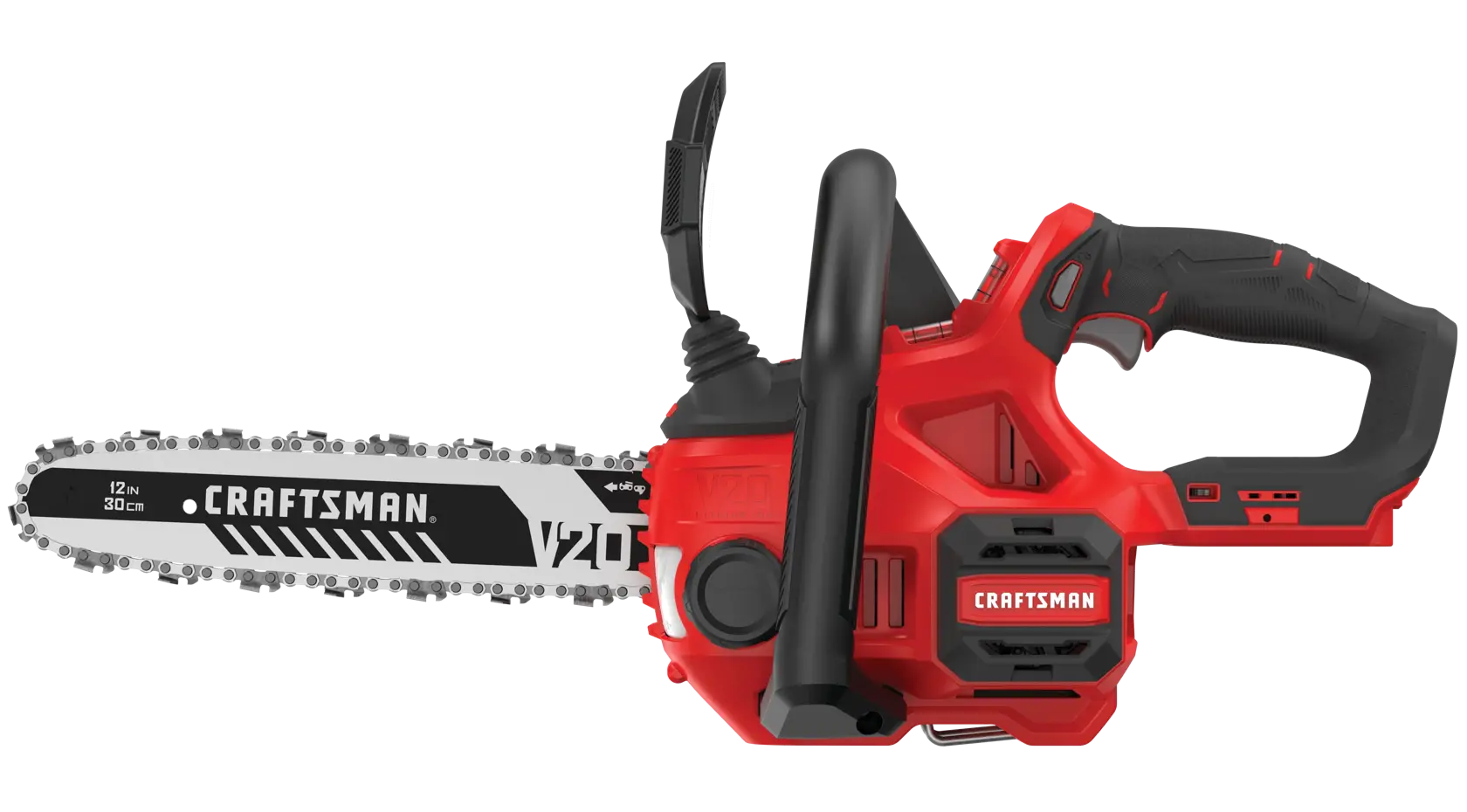 View of CRAFTSMAN Chain Saws on white background