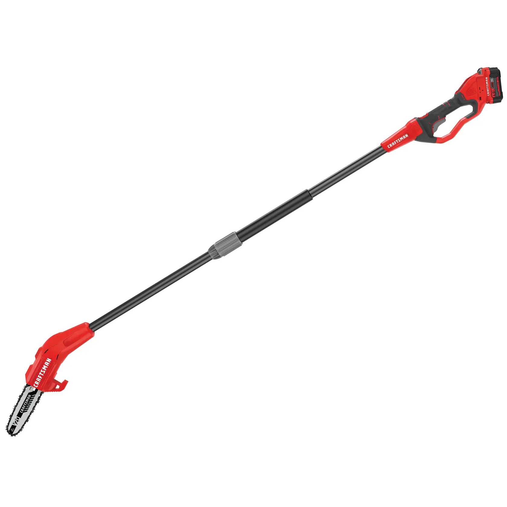 Cordless pole chainsaw kit 4 amp hour.
