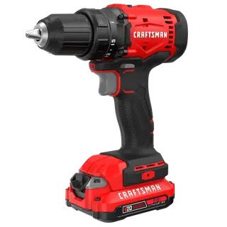 CRAFTSMAN® V20* Brushed Drill Driver Kit with 2.0Ah Battery Left Front Angle