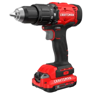 CRAFTSMAN® V20* Brushed Hammer Drill Kit with 2.0Ah Battery Left Front Angle