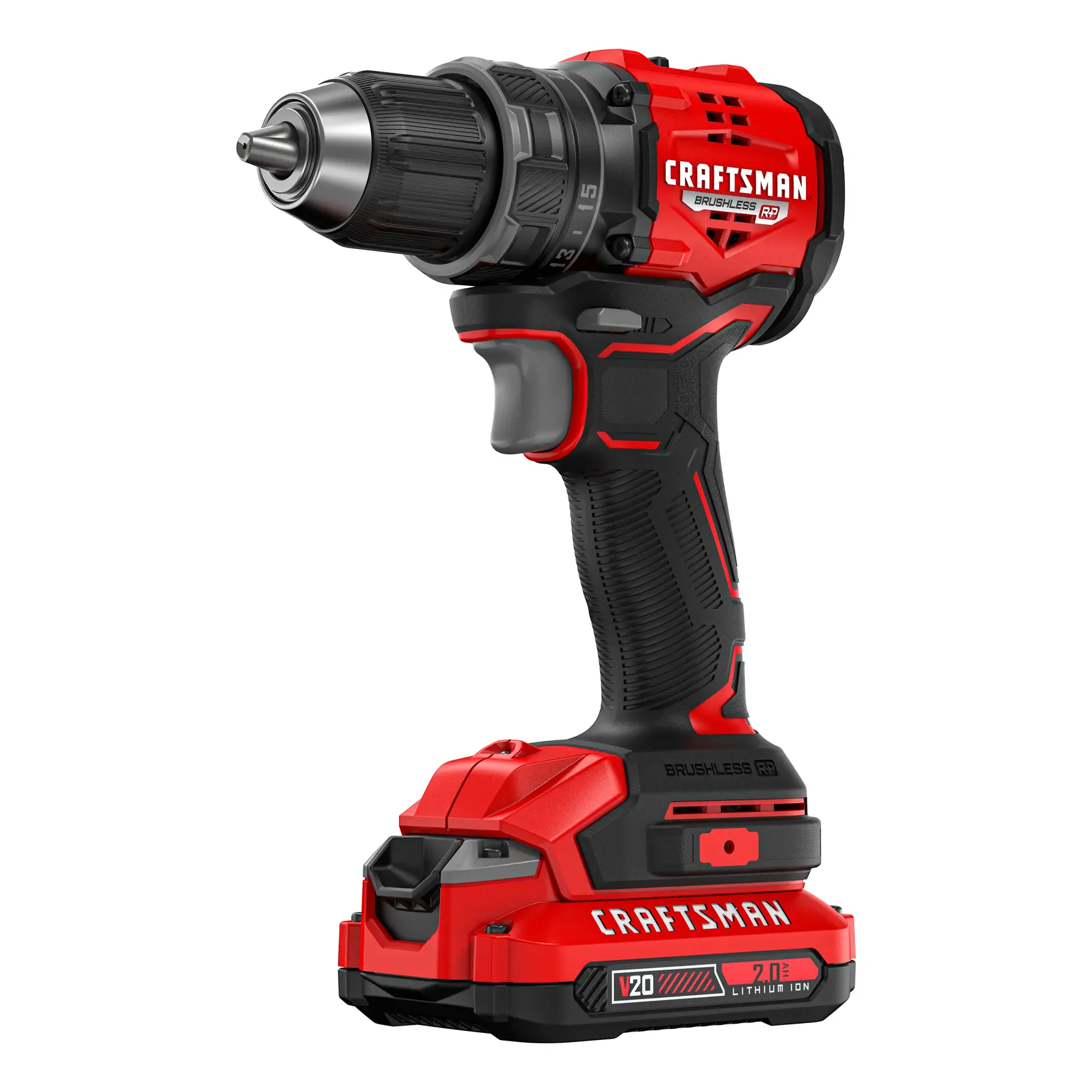 CRAFTSMAN BRUSHLESS RP™ V20* Drill Driver Kit Left Front Angle 
