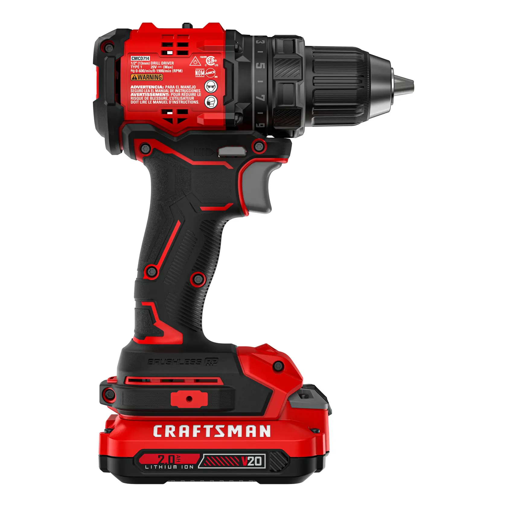 CRAFTSMAN BRUSHLESS RP™ V20* Drill Driver Kit Right Profile 