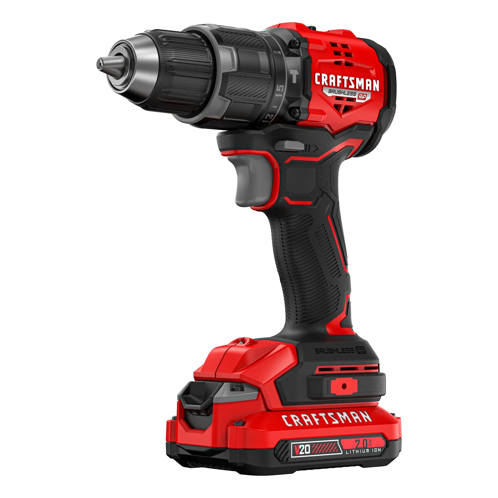 CRAFTSMAN BRUSHLESS RP™ V20* Hammer Drill Kit Left Front Angle 