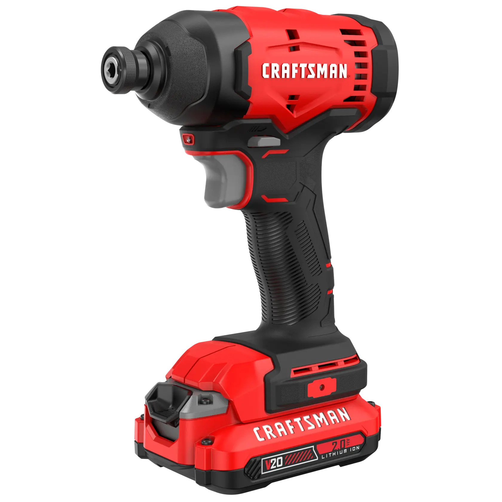 CRAFTSMAN® V20* Brushed Impact Driver Kit with 2.0Ah Battery Left Front Angle