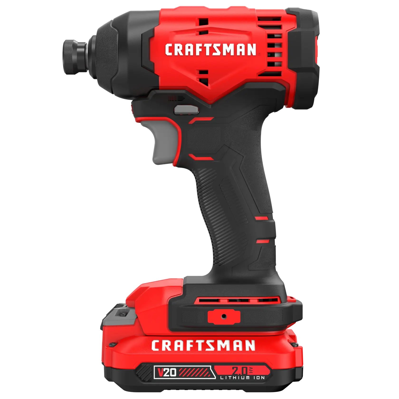 CRAFTSMAN® V20* Brushed Impact Driver Kit with 2.0Ah Battery Left Profile