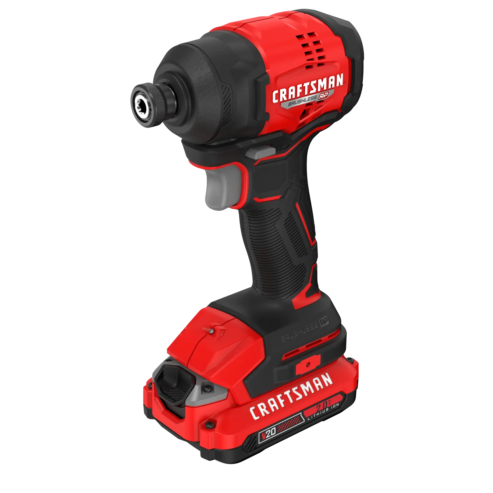 CRAFTSMAN BRUSHLESS RP™ V20* Impact Driver Kit Left Top Angle