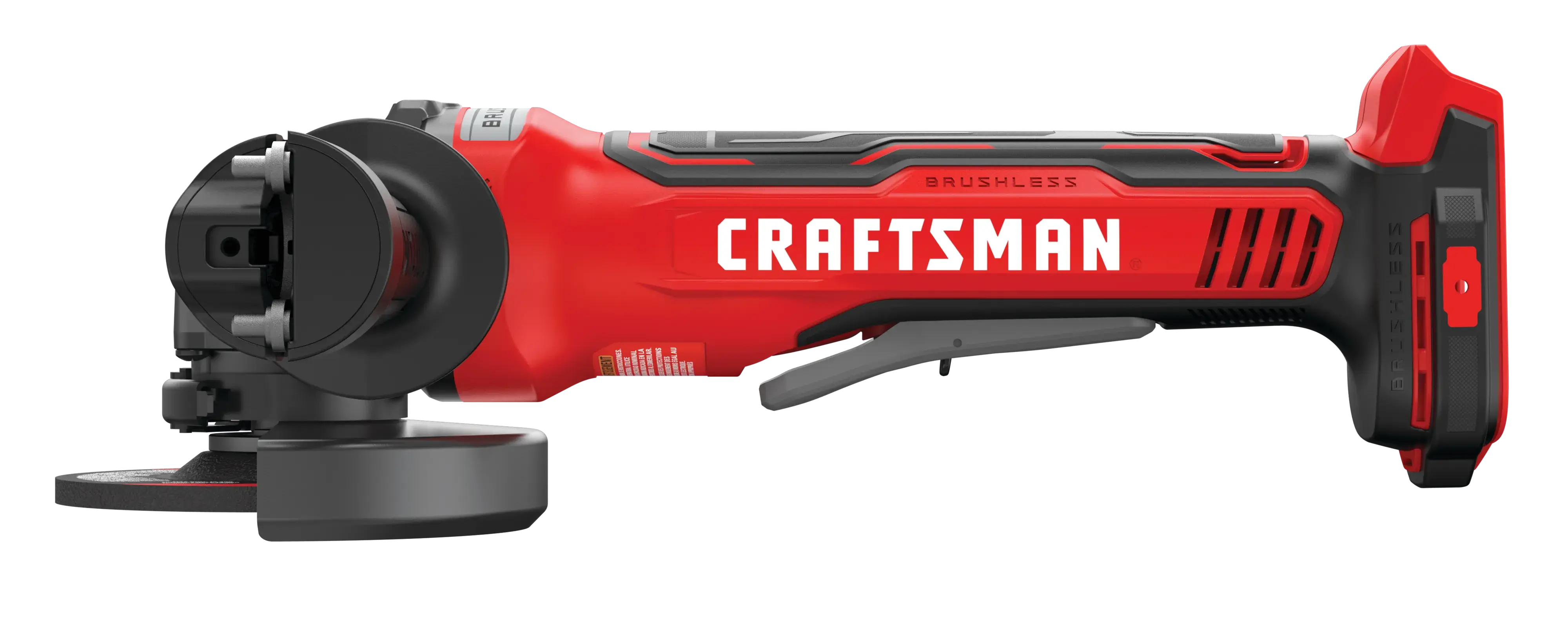 View of CRAFTSMAN Angle Grinder on white background
