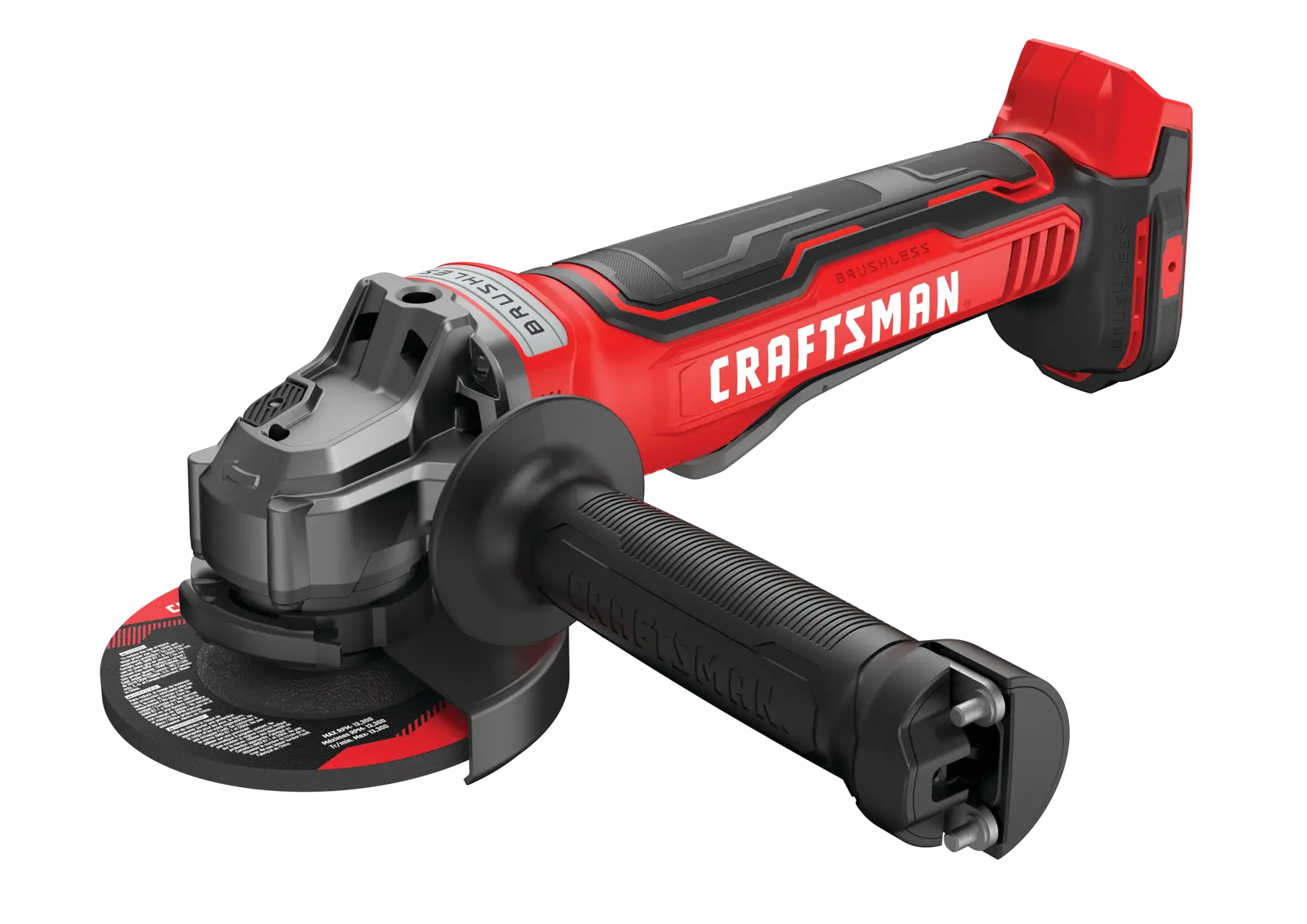 View of CRAFTSMAN Angle Grinder on white background